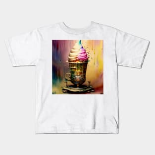 Watercolor steampunk ice cream sundae Kids T-Shirt